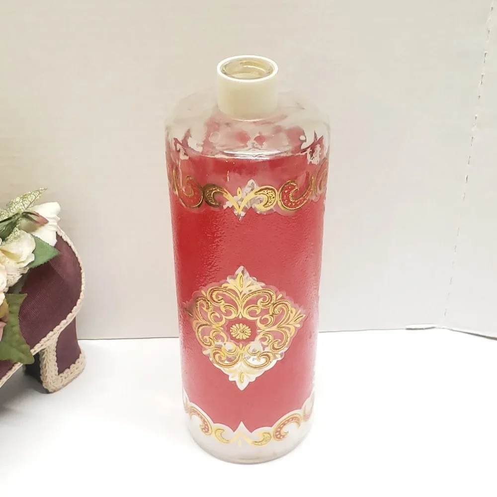 Vintage Starlyte Red & Gold Hand Painted Jar Art Deco Decor